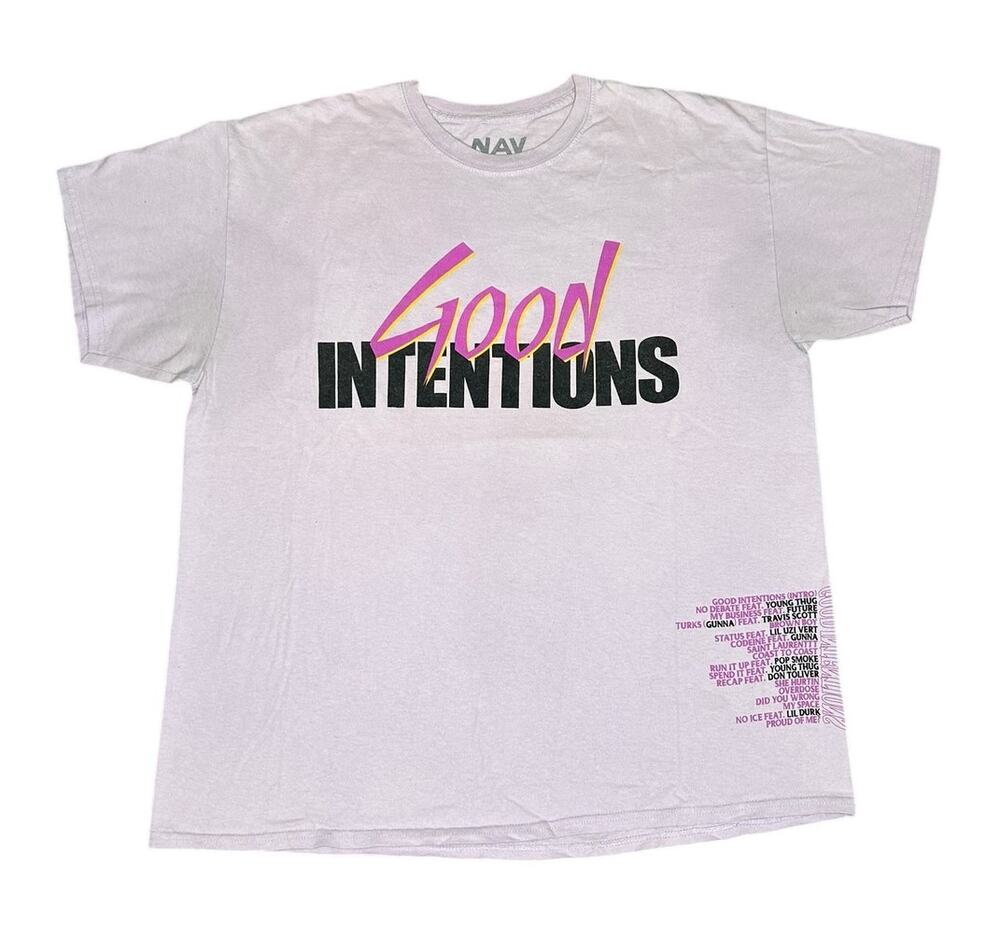 Vlone Nav Good Intentions Hip Hop Rap T-Shirt